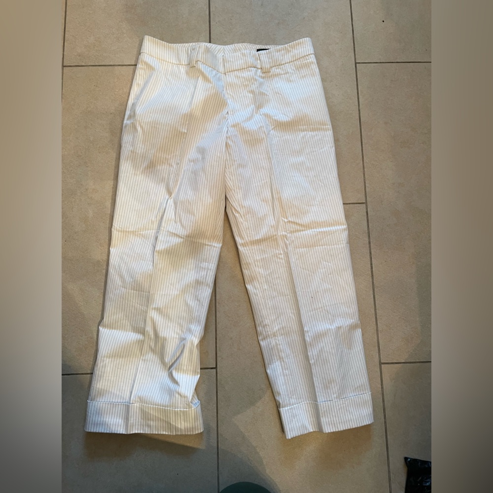 Club Monaco Crop Capri pinstripe Cuffed Pants